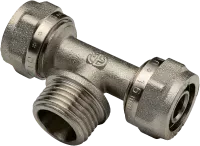 Обжимные латунные фитинги тройник, цанга-нар-цанга AQUALINK