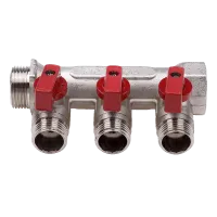 Коллектор резьбовой  с шаровыми кранами вн-нар-нар AQUALINK