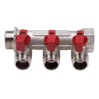 Коллектор резьбовой  с шаровыми кранами вн-нар-нар AQUALINK