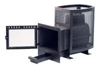 Печь банная чугунная "СИБИРЬ-22". Панорамная дверца (Сетка)