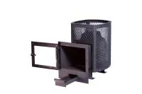 Печь банная чугунная "СИБИРЬ-24". Панорамное стекло (Сетка)