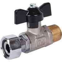 STOUT Кран SVB-1009-000015 шаровой с накидной гайкой, НР/накидная гайка, ручка бабочка